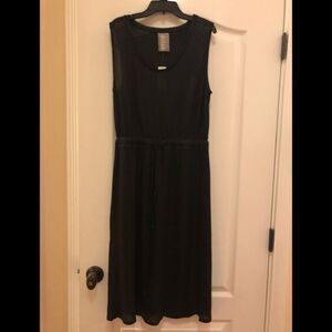 Anthropologie metallic black knit dress